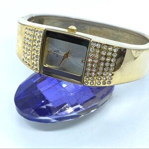 JS Wrist Watch Gold Bangle Magnetic Cuff Watch